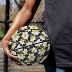 White Daffodil Flower Pattern Print Basketball