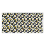 White Daffodil Flower Pattern Print Beach Towel