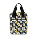 White Daffodil Flower Pattern Print Bible Tote Bag