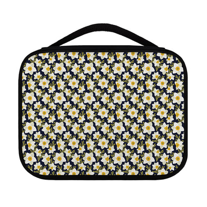White Daffodil Flower Pattern Print Classic Bible Case