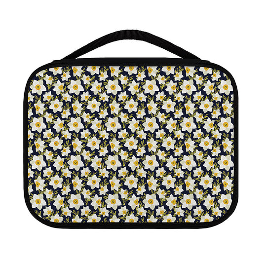 White Daffodil Flower Pattern Print Classic Bible Case