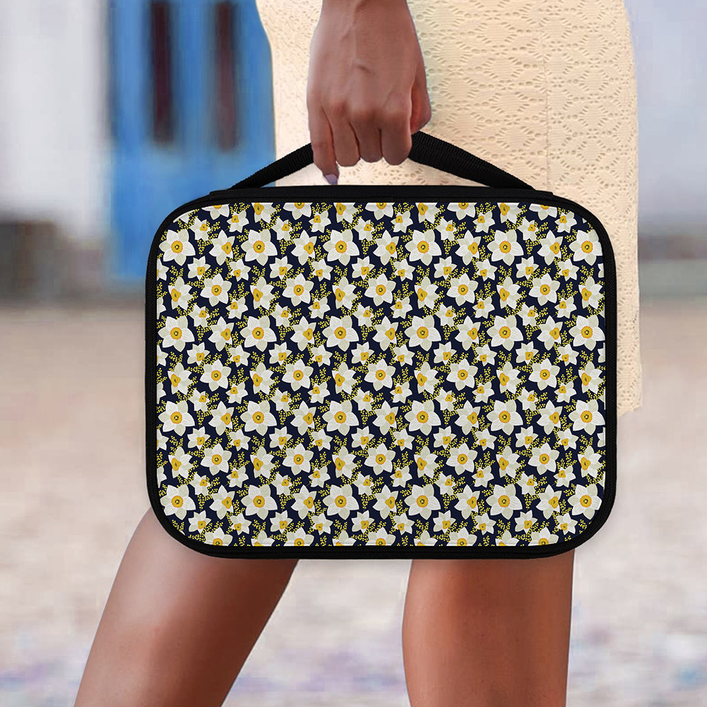 White Daffodil Flower Pattern Print Classic Bible Case