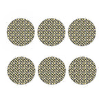 White Daffodil Flower Pattern Print Coaster Set