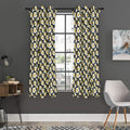 White Daffodil Flower Pattern Print Grommet Curtain Panels