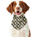 White Daffodil Flower Pattern Print Dog Bandana