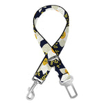 White Daffodil Flower Pattern Print Dog Seat Belt