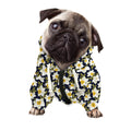White Daffodil Flower Pattern Print Dog Zip Up Hoodie