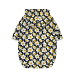 White Daffodil Flower Pattern Print Dog Zip Up Hoodie
