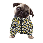 White Daffodil Flower Pattern Print Dog Zip Up Jacket