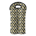 White Daffodil Flower Pattern Print Double Neoprene Wine Tote