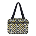 White Daffodil Flower Pattern Print Double Strap Bible Bag