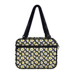 White Daffodil Flower Pattern Print Double Strap Bible Bag