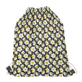 White Daffodil Flower Pattern Print Drawstring Bag