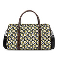 White Daffodil Flower Pattern Print Duffel Bag
