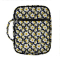 White Daffodil Flower Pattern Print Front Pocket Bible Bag
