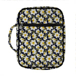 White Daffodil Flower Pattern Print Front Pocket Bible Bag
