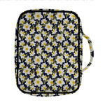 White Daffodil Flower Pattern Print Front Pocket Bible Bag