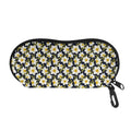 White Daffodil Flower Pattern Print Glasses Case