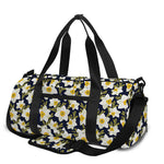 White Daffodil Flower Pattern Print Gym Bag