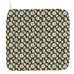 White Daffodil Flower Pattern Print Hand Towel