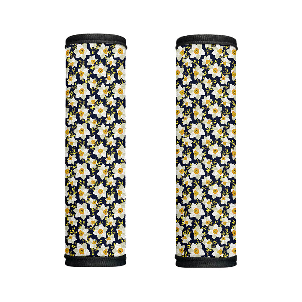 White Daffodil Flower Pattern Print Handle Covers