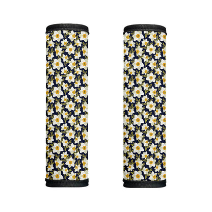 White Daffodil Flower Pattern Print Handle Covers