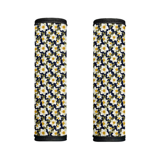 White Daffodil Flower Pattern Print Handle Covers