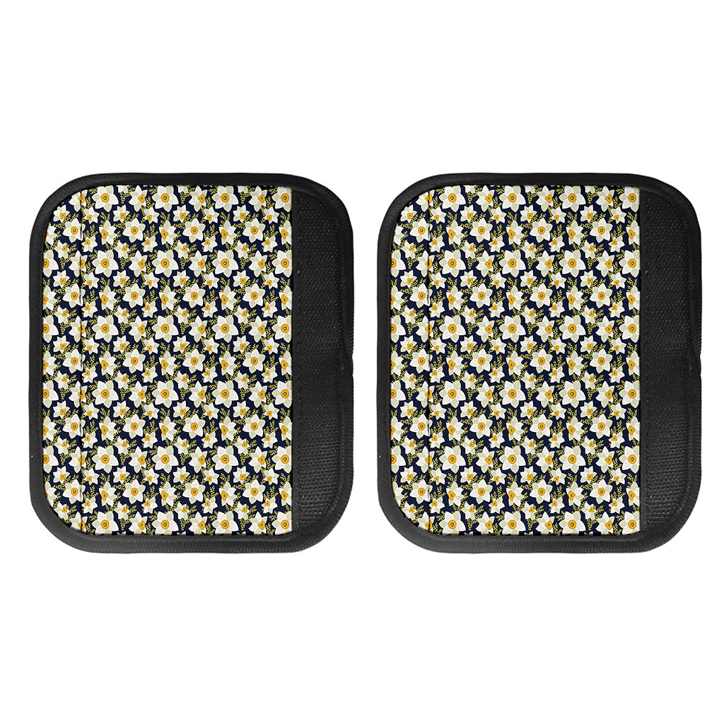 White Daffodil Flower Pattern Print Handle Covers