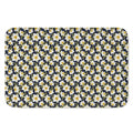 White Daffodil Flower Pattern Print Indoor Door Mat