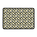 White Daffodil Flower Pattern Print Kitchen Mat