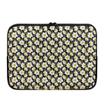 White Daffodil Flower Pattern Print Laptop Sleeve
