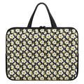 White Daffodil Flower Pattern Print Laptop Sleeve With Handle
