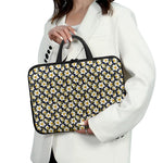 White Daffodil Flower Pattern Print Laptop Sleeve With Handle
