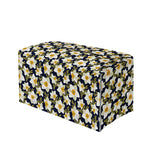 White Daffodil Flower Pattern Print Leather Tissue Box Cover