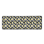 White Daffodil Flower Pattern Print Long Kitchen Mat