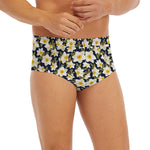 White Daffodil Flower Pattern Print Men's Briefs