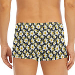 White Daffodil Flower Pattern Print Men's Short Boxer Briefs