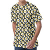 White Daffodil Flower Pattern Print Men's Velvet T-Shirt