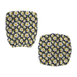 White Daffodil Flower Pattern Print Office Chair Cover