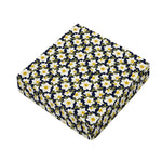 White Daffodil Flower Pattern Print Outdoor Seat Cushion Cover