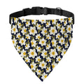 White Daffodil Flower Pattern Print Over The Collar Dog Bandana