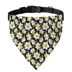 White Daffodil Flower Pattern Print Over The Collar Dog Bandana