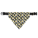 White Daffodil Flower Pattern Print Over The Collar Dog Bandana