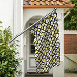 White Daffodil Flower Pattern Print Polyester Flag
