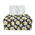 White Daffodil Flower Pattern Print Rectangle Tissue Box Cover
