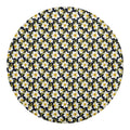 White Daffodil Flower Pattern Print Round Blanket