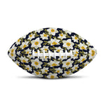 White Daffodil Flower Pattern Print Rugby Ball