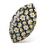 White Daffodil Flower Pattern Print Rugby Ball