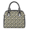 White Daffodil Flower Pattern Print Shoulder Handbag