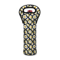 White Daffodil Flower Pattern Print Single Neoprene Wine Tote